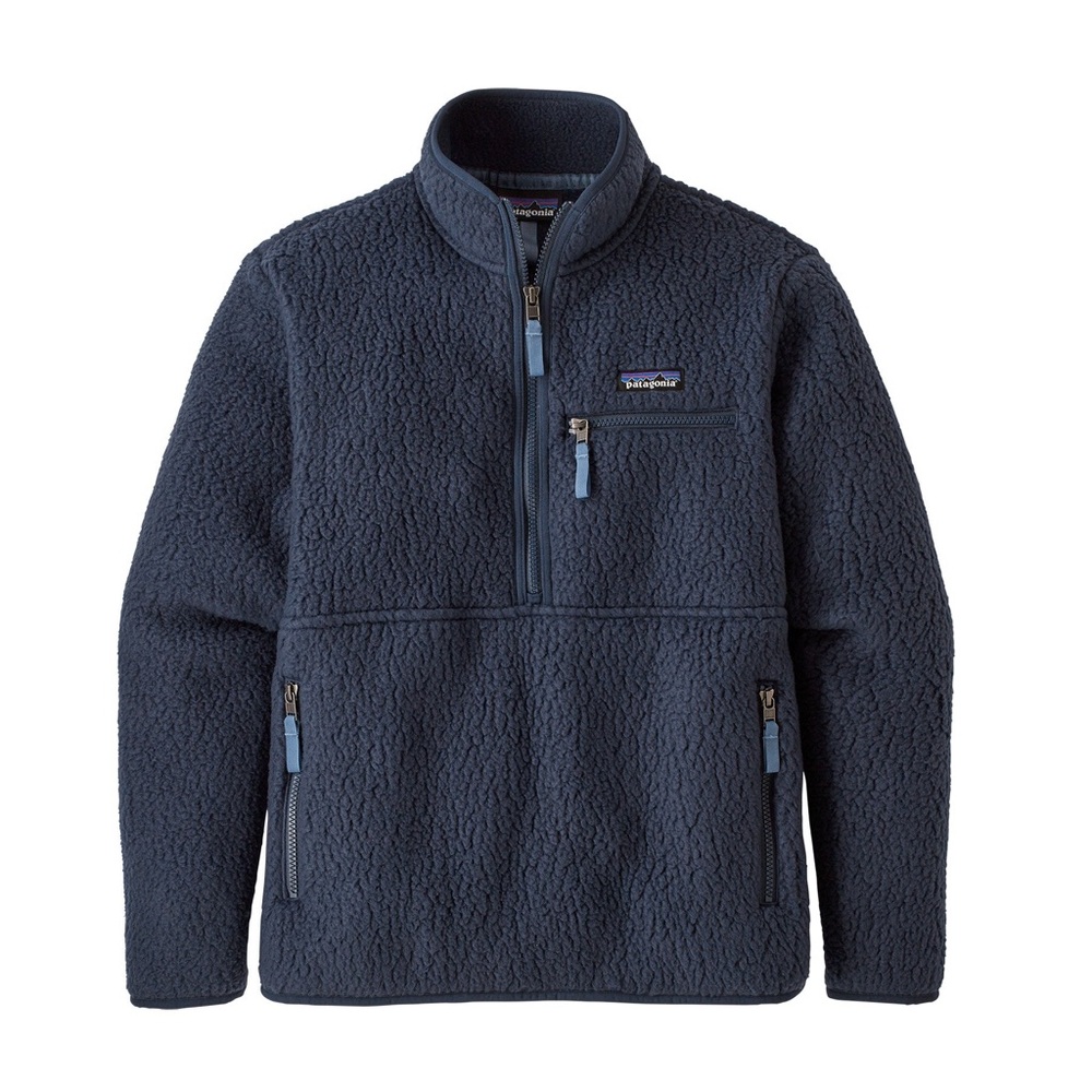 Patagonia Women's Retro Pile Fleece Marsupial Pullover, Navy Blue XS
